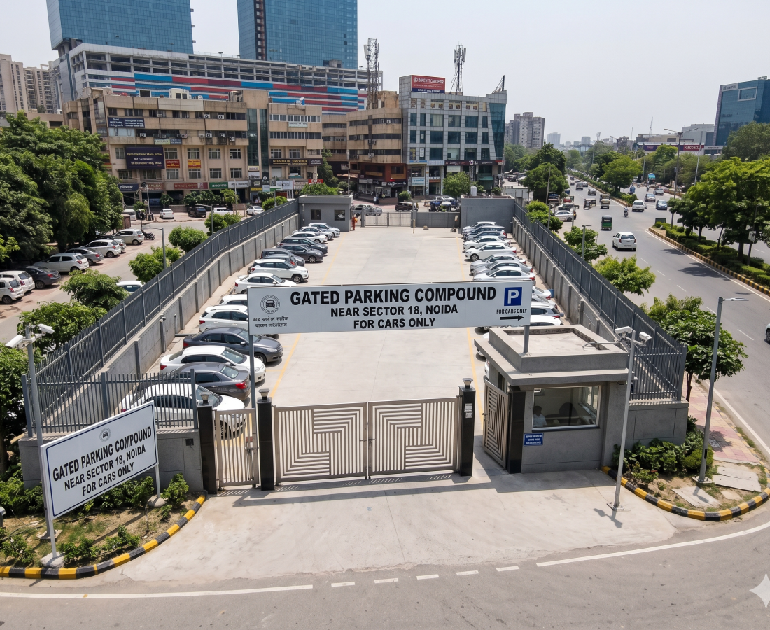 Gated Parking Compound Near Sector 18, Noida for Cars