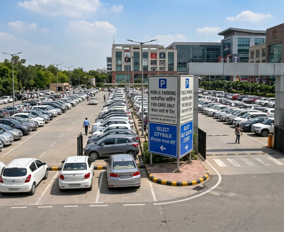 Parking Space for Cars Near Saket District Centre, Delhi