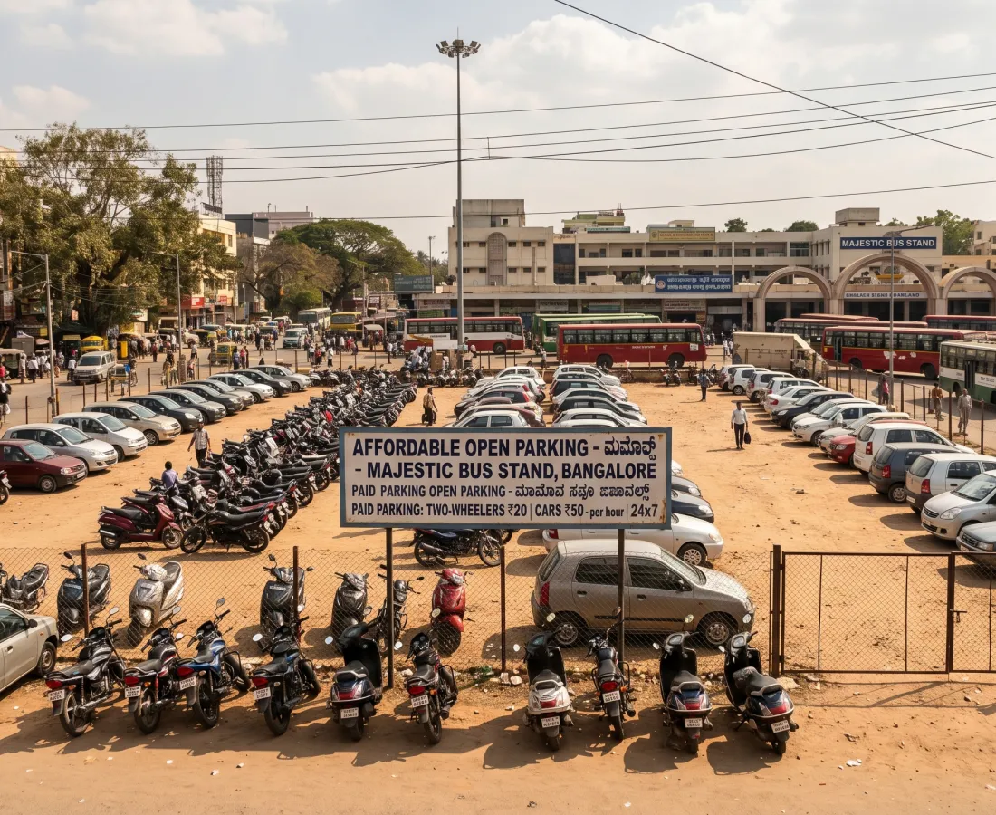Affordable Open Parking Near Majestic Bus Stand, Bangalore