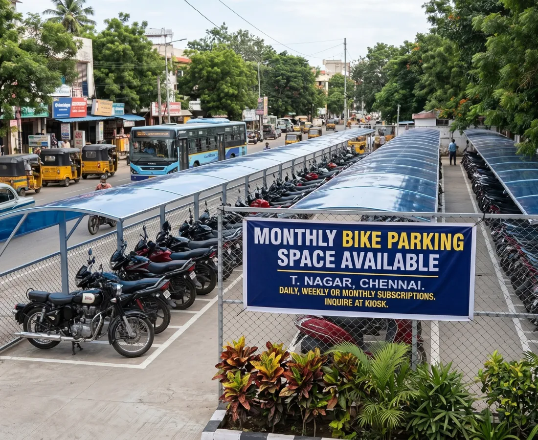 Monthly Bike Parking Space Available in T. Nagar, Chennai