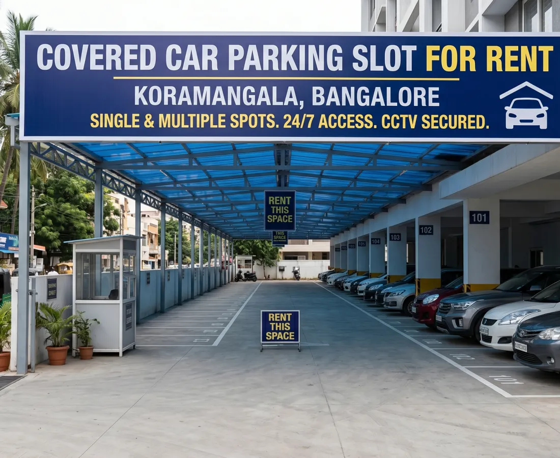 Covered Car Parking Slot for Rent in Koramangala, Bangalore