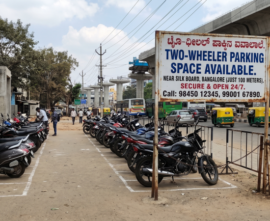 Two-Wheeler Parking Space Available Near Silk Board, Bangalore