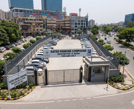 Gated Parking Compound Near Sector 18, Noida for Cars
