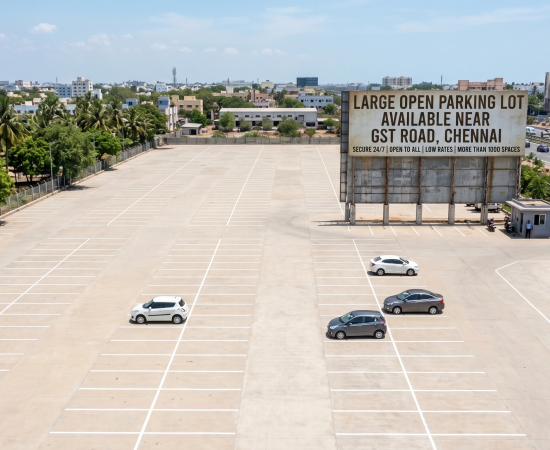 Large Open Parking Lot Available Near GST Road, Chennai