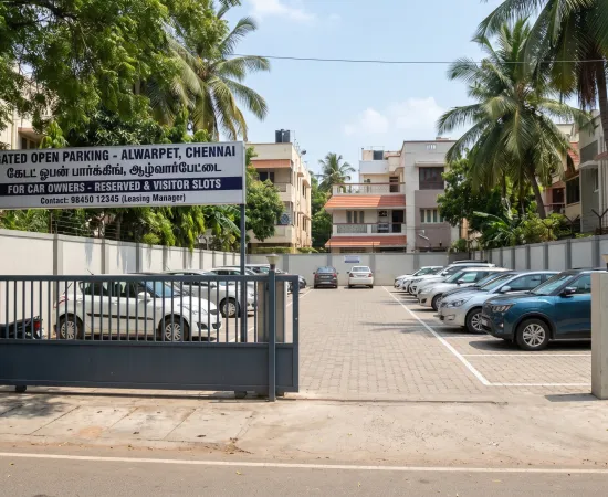Gated Open Parking in Alwarpet, Chennai for Car Owners