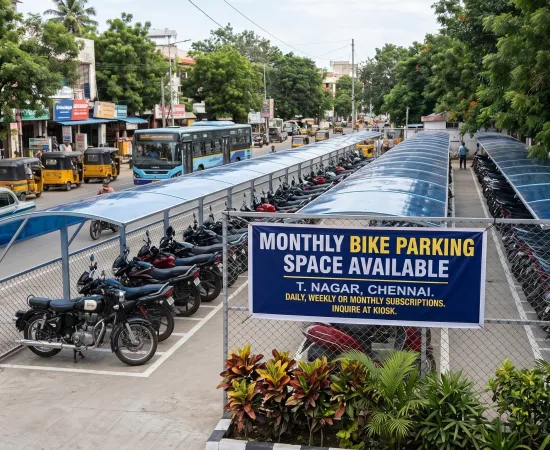 Monthly Bike Parking Space Available in T. Nagar, Chennai