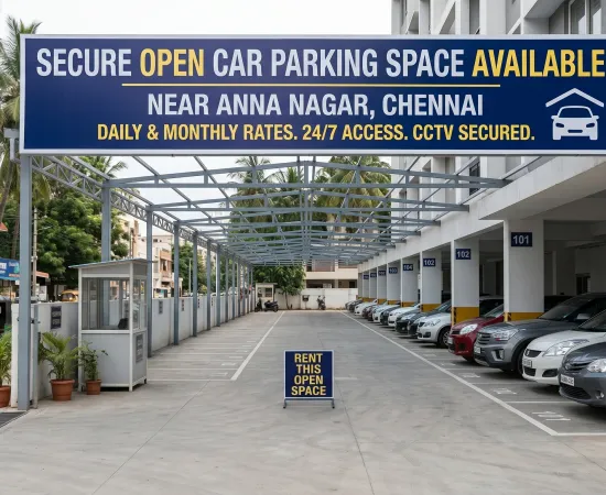 Secure Open Car Parking Space Available Near Anna Nagar, Chennai