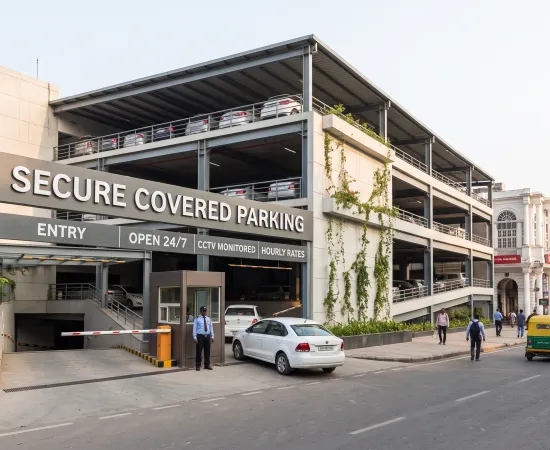 Secure Covered Parking near Connaught Place