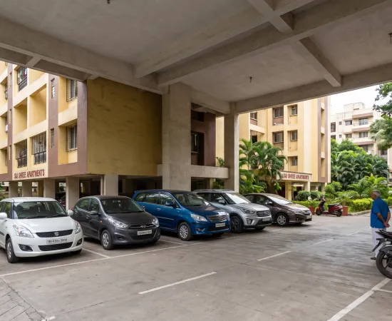 Shaded Apartment Parking in Kothrud